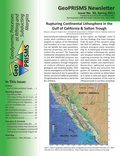 GeoPRISMS Newsletter Spring 2013 issue 30